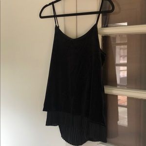 Rose+Olive Black Velvet Pleated Top